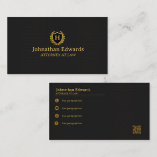 Carte De Visite Luxe Black and Gold Professional Élégant