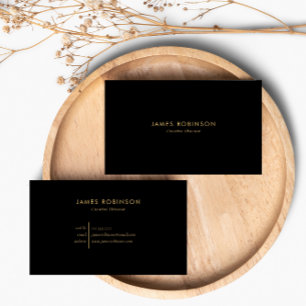 Carte De Visite Luxe Black & Gold Modern Professional