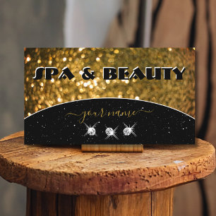 Carte De Visite Luxe Black Gold Sparkle Parties scintillant élégan
