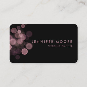 Carte De Visite Luxe Black Rose Gold Light Spots Professionnel