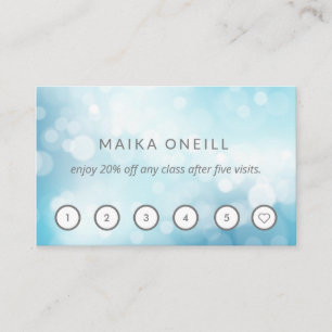 Carte De Visite Luxe Blue bokeh wellness massage yoga