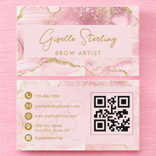 Carte de visite Luxe Brow Artist Rose Pâle Agate O