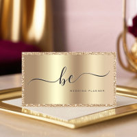 Luxe Champagne Gold Script Monogramme Moderne