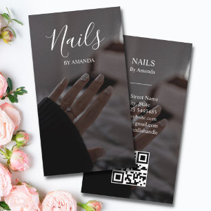 Carte De Visite Luxe Chic Nails Salon Manucure QR Code Beauté