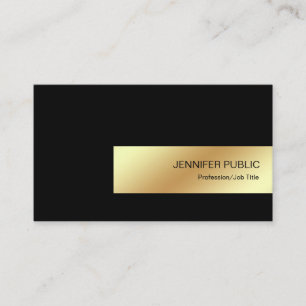 Carte De Visite Luxe chic professionnel d'or noir élégant modern