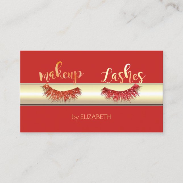 Carte De Visite Luxe Classique Elegant, Lashes Parties scintillant (Devant)