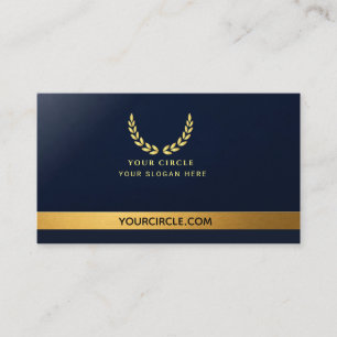 Carte de visite luxe code QR couronne Navy Blue et