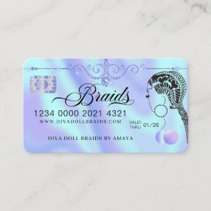 Carte De Visite Luxe Diamond Foil Cheveux Braiding Credit Style Bu