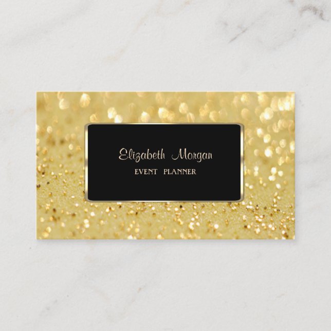 Carte De Visite Luxe Élégant, Bokeh Étincelant (Devant)