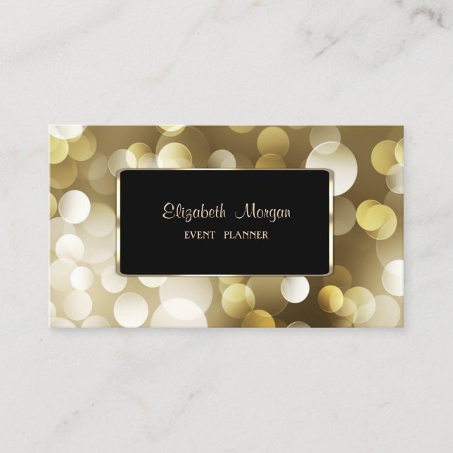 Carte De Visite Luxe Élégant Élégant, Bokeh (Devant)