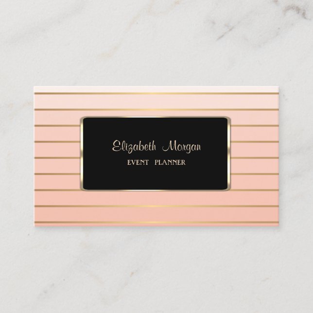 Carte De Visite Luxe Élégant Élégant, Moderne, Rayé (Devant)