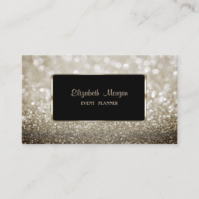 Carte De Visite Luxe Élégant, Moderne, Bokeh Étincelant (Devant)