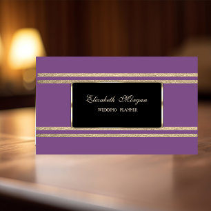 Carte De Visite Luxe Élégant , Rayures Pailletées Faux Or