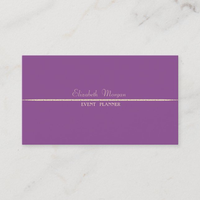 Carte De Visite Luxe Élégant  Simple, Violet (Devant)