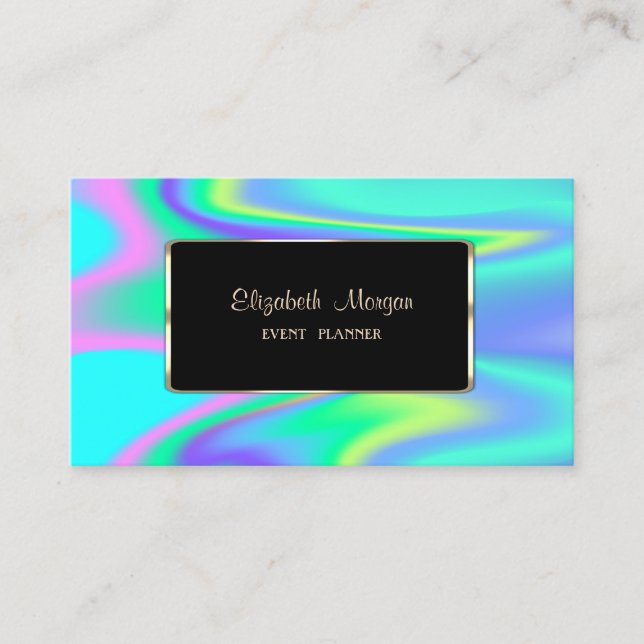 Carte De Visite Luxe Élégant Style, Moderne, Holographique (Devant)
