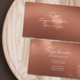 Carte de visite luxe en bronze avec écriture stylé