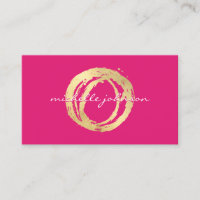 Luxe Faux Gold Peint Cercle Designer Logo rose