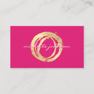Carte De Visite Luxe Faux Gold Peint Cercle Designer Logo rose