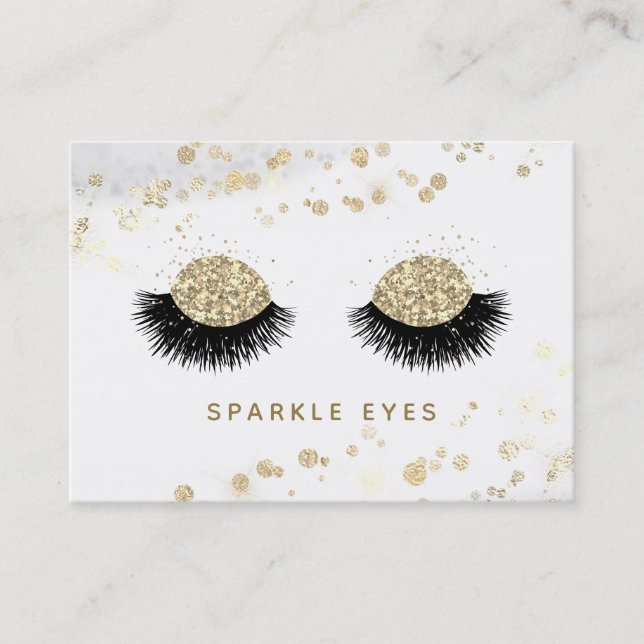 Carte De Visite *~* Luxe Glam Black Gold Grey Lashes (Devant)