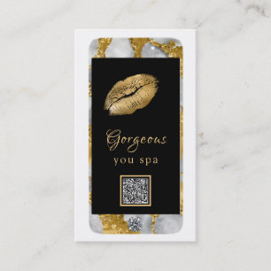 Carte De Visite Luxe Glam Cell Phone Gold QR LOGO Photo