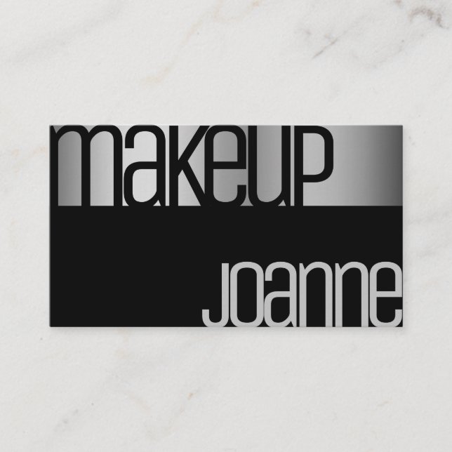 Carte De Visite Luxe glamour Silver Elégant Salon de Beauté Acier (Devant)