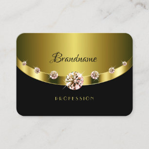 Carte De Visite Luxe Gold Black Sparkling Diamonds Professional