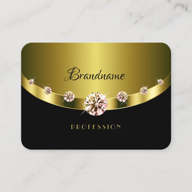 Carte De Visite Luxe Gold Black Sparkling Diamonds Professional (Devant)