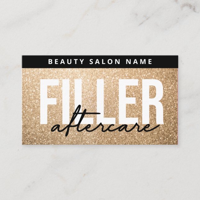 Carte De Visite Luxe Gold Lip Filler Botox Aftercare Instruction (Devant)