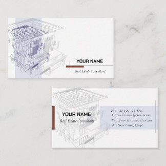 Carte de visite Luxe Immobilier Blanc | Moderne Ar