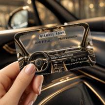 Carte de visite Luxe Intérieur de Voiture en Or | 