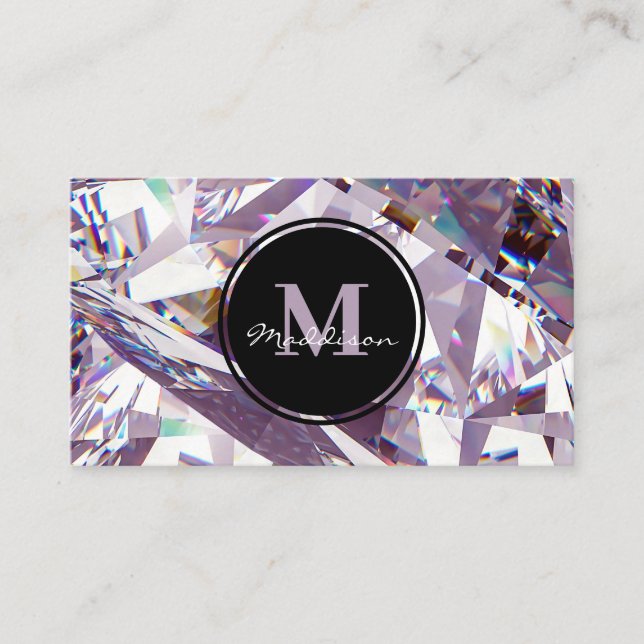 Carte De Visite Luxe Lavender Crystal Jewel Gem Design (Devant)