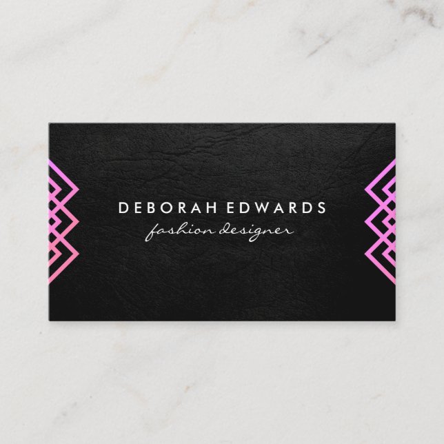 Carte De Visite Luxe Lignes géométriques Texture chic (Devant)