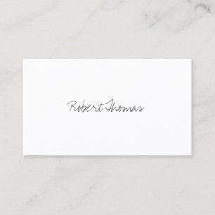 CARTE DE VISITE LUXE MINIMALISME TEXTE ÉCRIT SUR BLANC