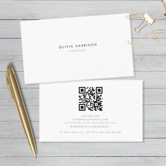 Carte De Visite Luxe minimaliste QR Code Professionnel