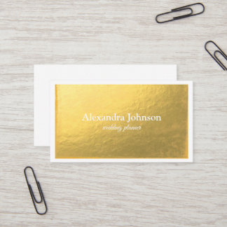 Carte De Visite Luxe moderne chic blanc et or