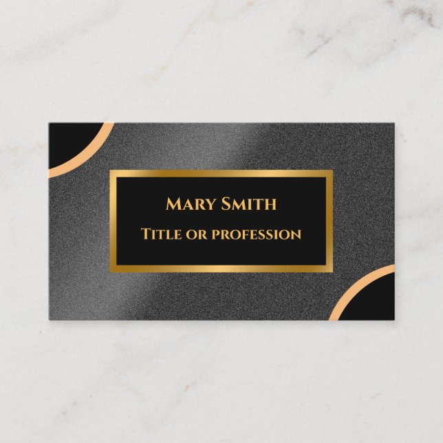Carte De Visite Luxe moderne Gold Black Professional (Devant)