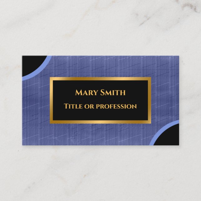 Carte De Visite Luxe moderne Jeans Gold Blue (Devant)