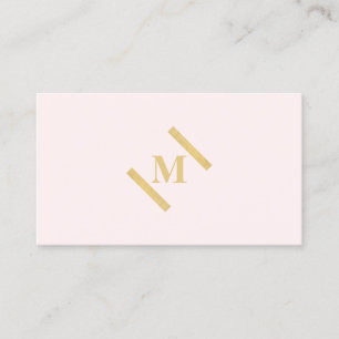 Carte De Visite Luxe Monogramme minimaliste Or/rose