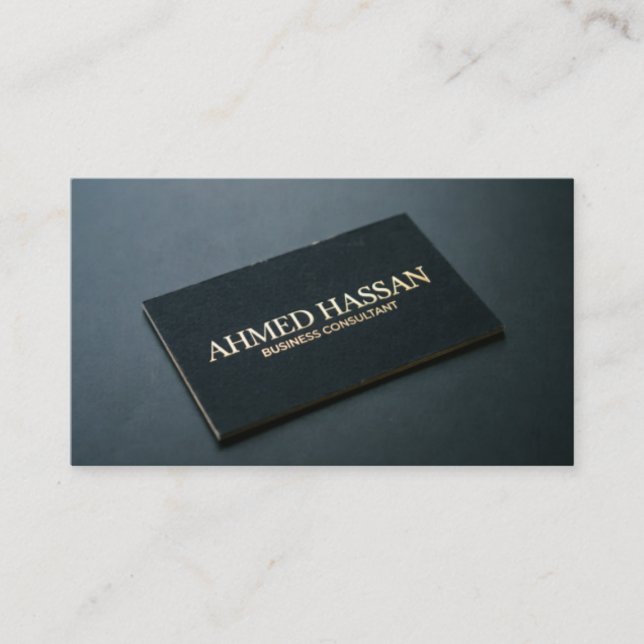 Carte de visite luxe noir et or - Professionnel Ex (Devant)