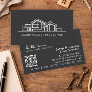 Carte de visite Luxe Noir Gris pour professionnel