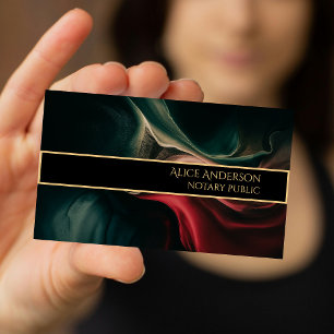 Carte De Visite Luxe noir rouge vert or élégant glam chic