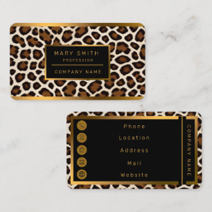 Carte De Visite Luxe Populaire White Leopard Elegance Collection