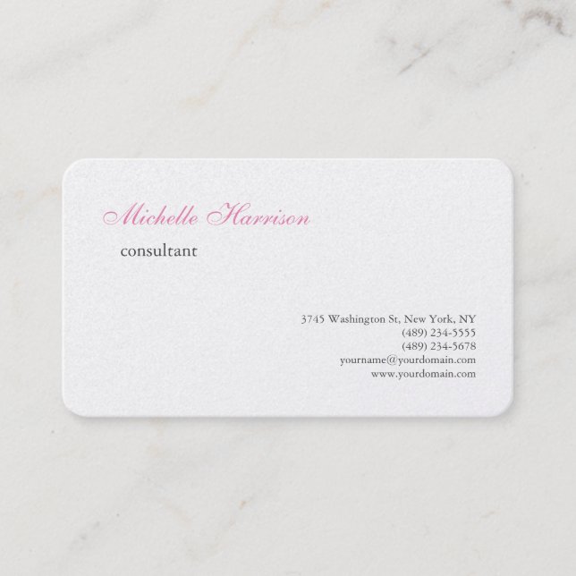 Carte De Visite Luxe Premium Pearl Plain classique Plain simple (Devant)