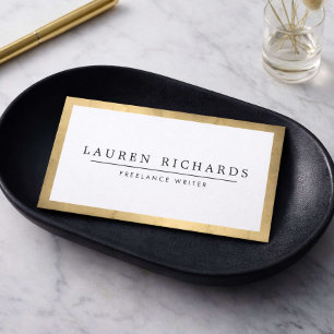 Carte De Visite Luxe professionnelle Faux Gold et White