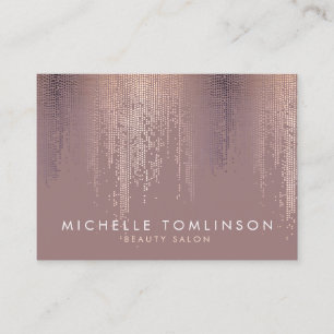 Carte De Visite Luxe Rose Gold Confetti Motif de pluie Grand