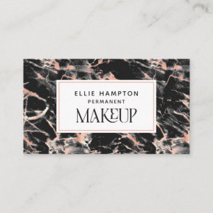 Carte De Visite Luxe Rose Gold Marbre noir Maquillage permanent