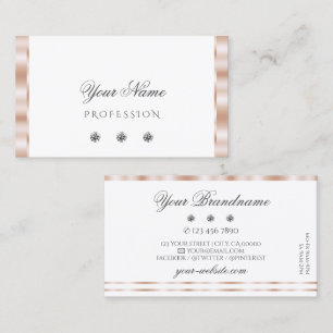 Carte De Visite Luxe Rose Gold White Sparkling Bijoux élégant