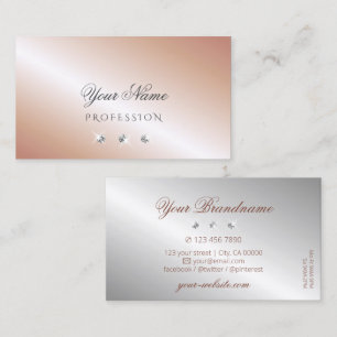 Carte De Visite Luxe Rose Or Argent Sparkle Diamonds Luxe Glam