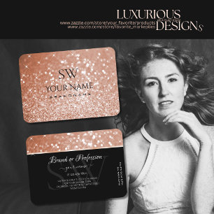 Carte De Visite Luxe Rose Parties scintillant or Lumineuses Étoile