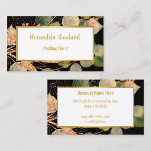 CARTE DE VISITE LUXE SAGE VERT EUCALYPTUS OR NOIR